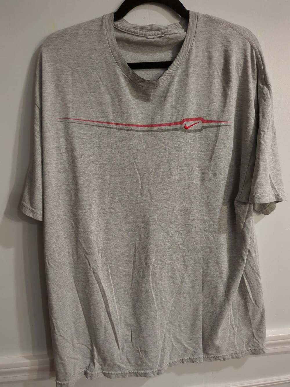 Nike Y2K Graphic Logo T-Shirt Gray Short Sleeve Tee size L
